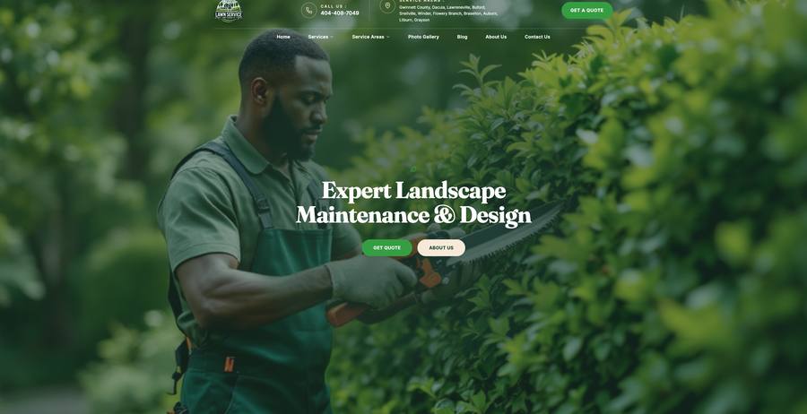 T.E. Lawn Service homepage screenshot