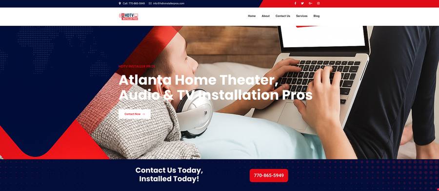 HDTV Installer Pros homepage screenshot